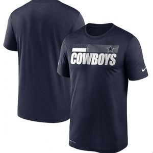 Nike Navy Dallas Cowboys Sideline Impact Legend Performance T-Shirt Mens 2XL